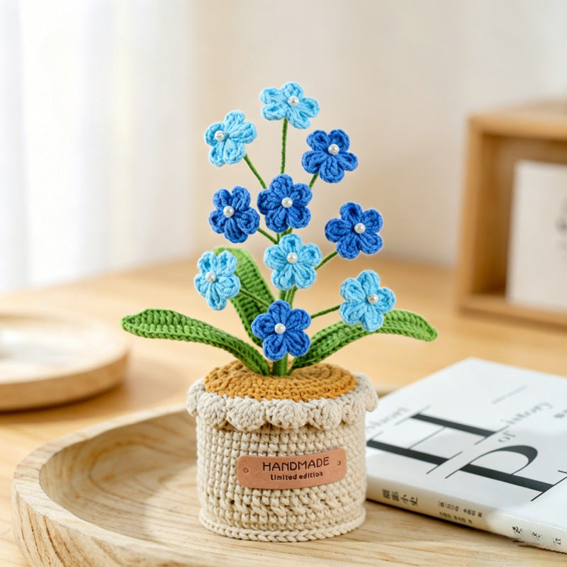 Crochet Forget-Me-Not Large Plant Pot