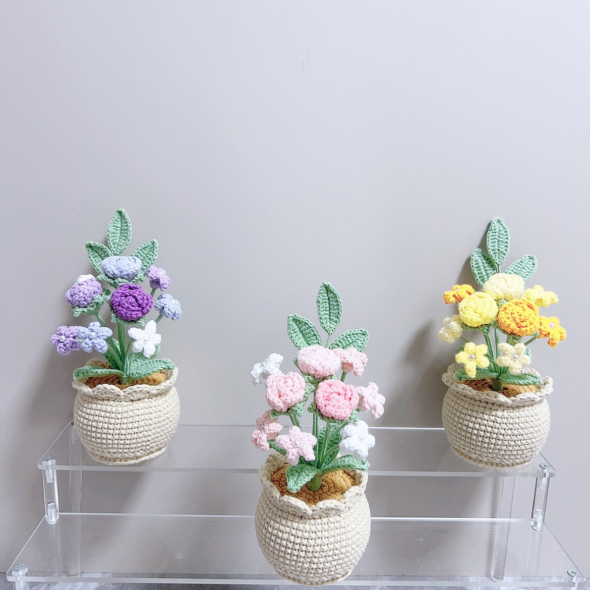 Crochet Rose Large Plant Pot