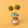 Crochet Two-Headed Sunflower Plant Pot