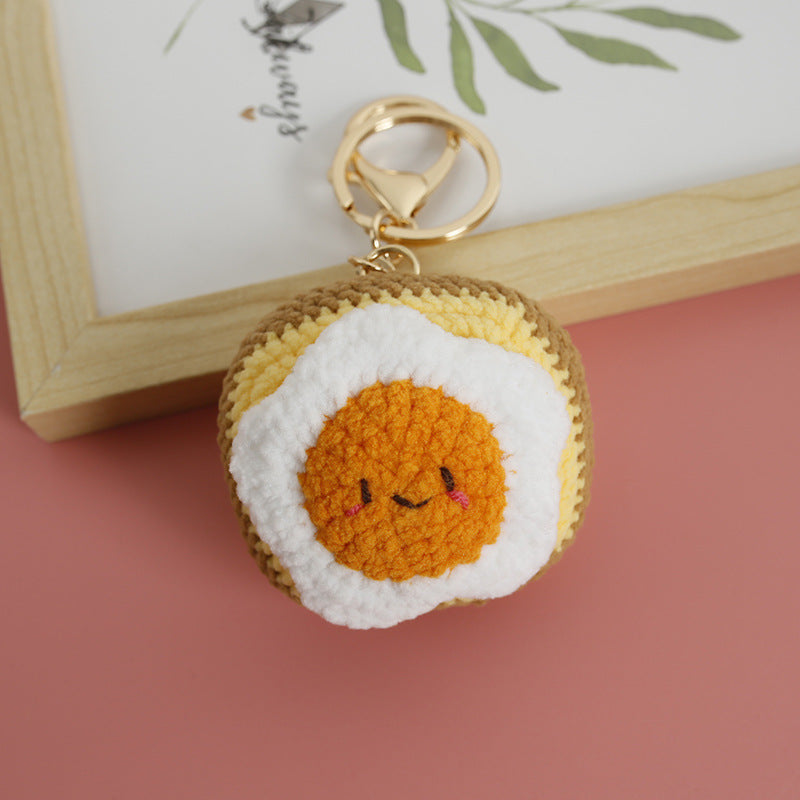 Crochet toast keyring suitable as bag charm
