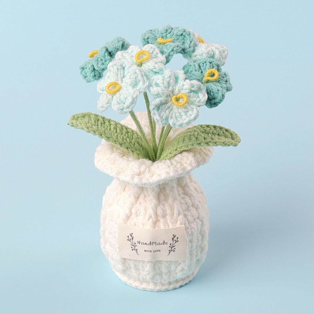 Crochet Forget-Me-Not Pot (Medium)
