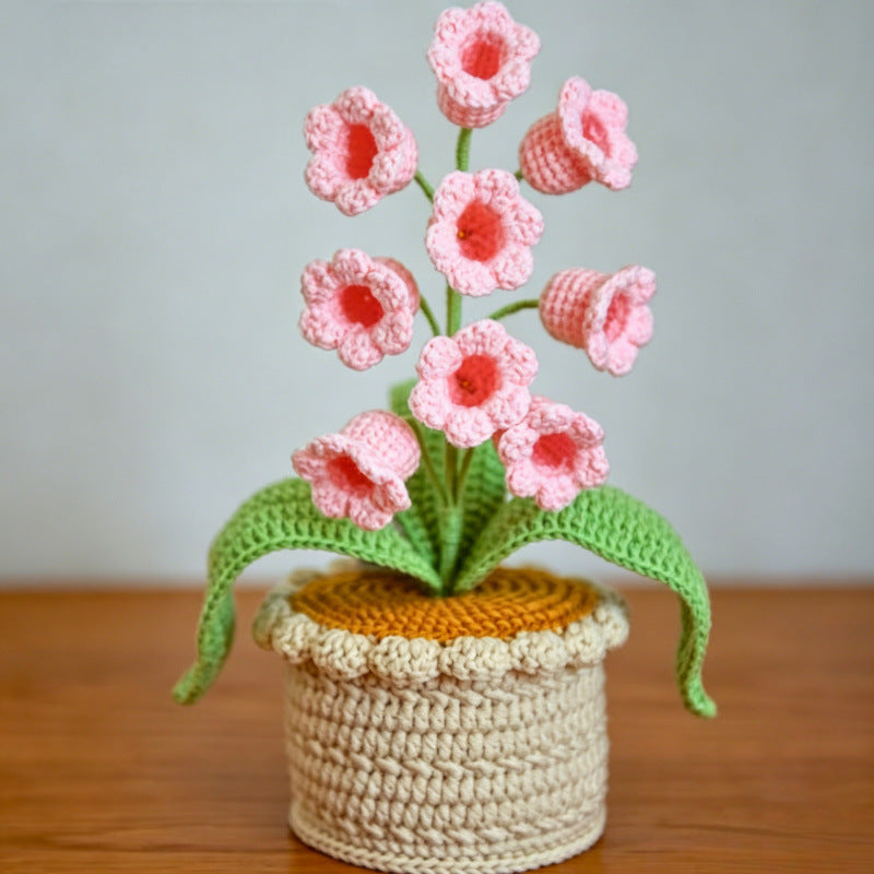 Crochet Lily of the Valley Large Flower Pot