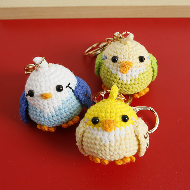 Crochet bird keyring colour options
