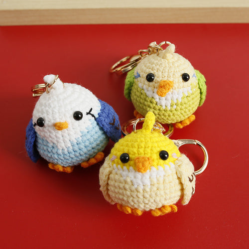 Crochet bird keyring colour options