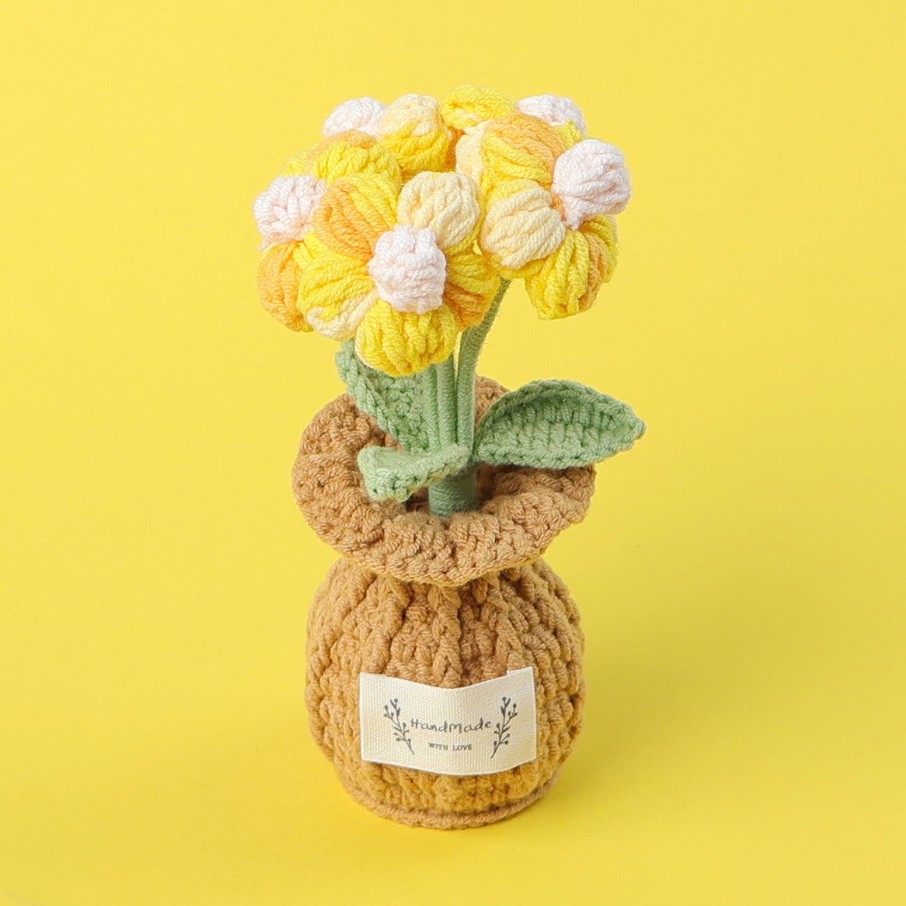 Crochet Puff Flower Plant Pot (Medium)