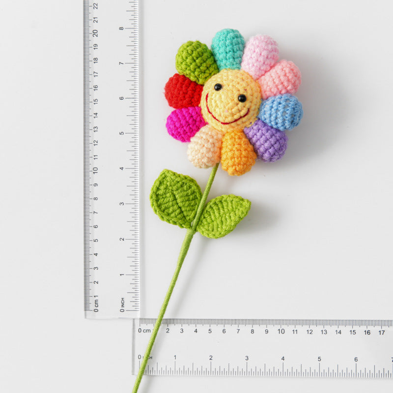 Crochet Rainbow Sunflower Stem