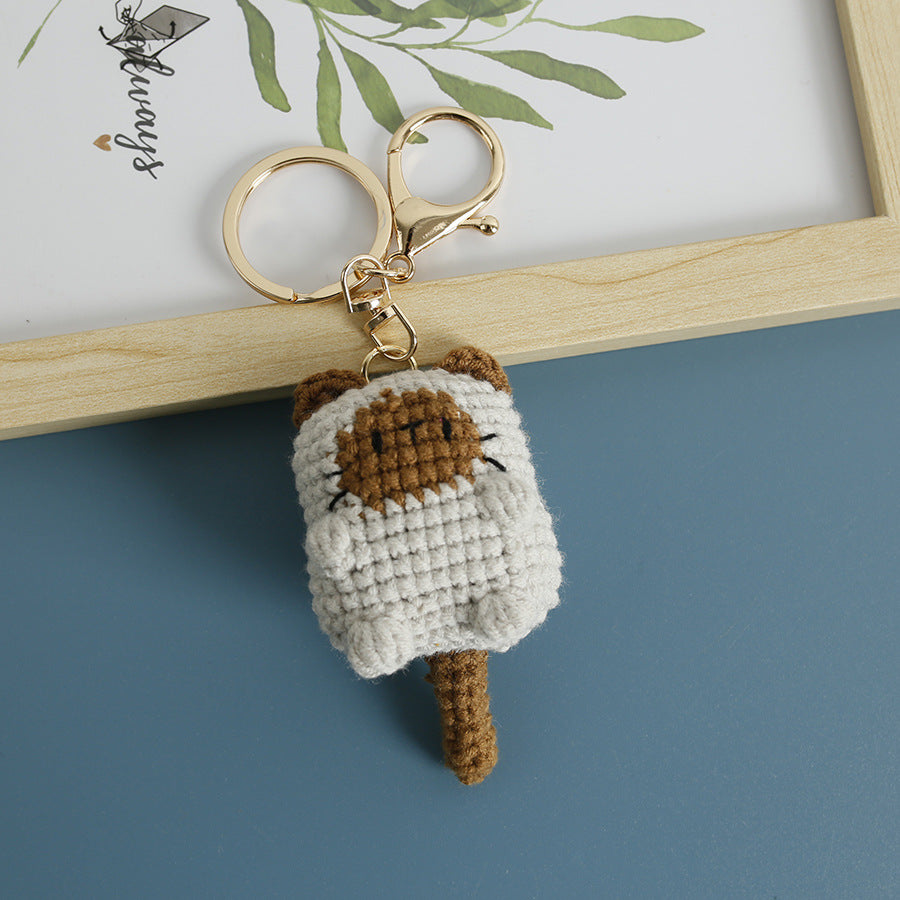 Crochet kitten keyring suitable as bag charm