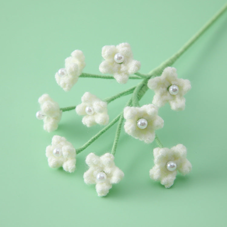 Crochet Forget-Me-Not Stem with Pearl