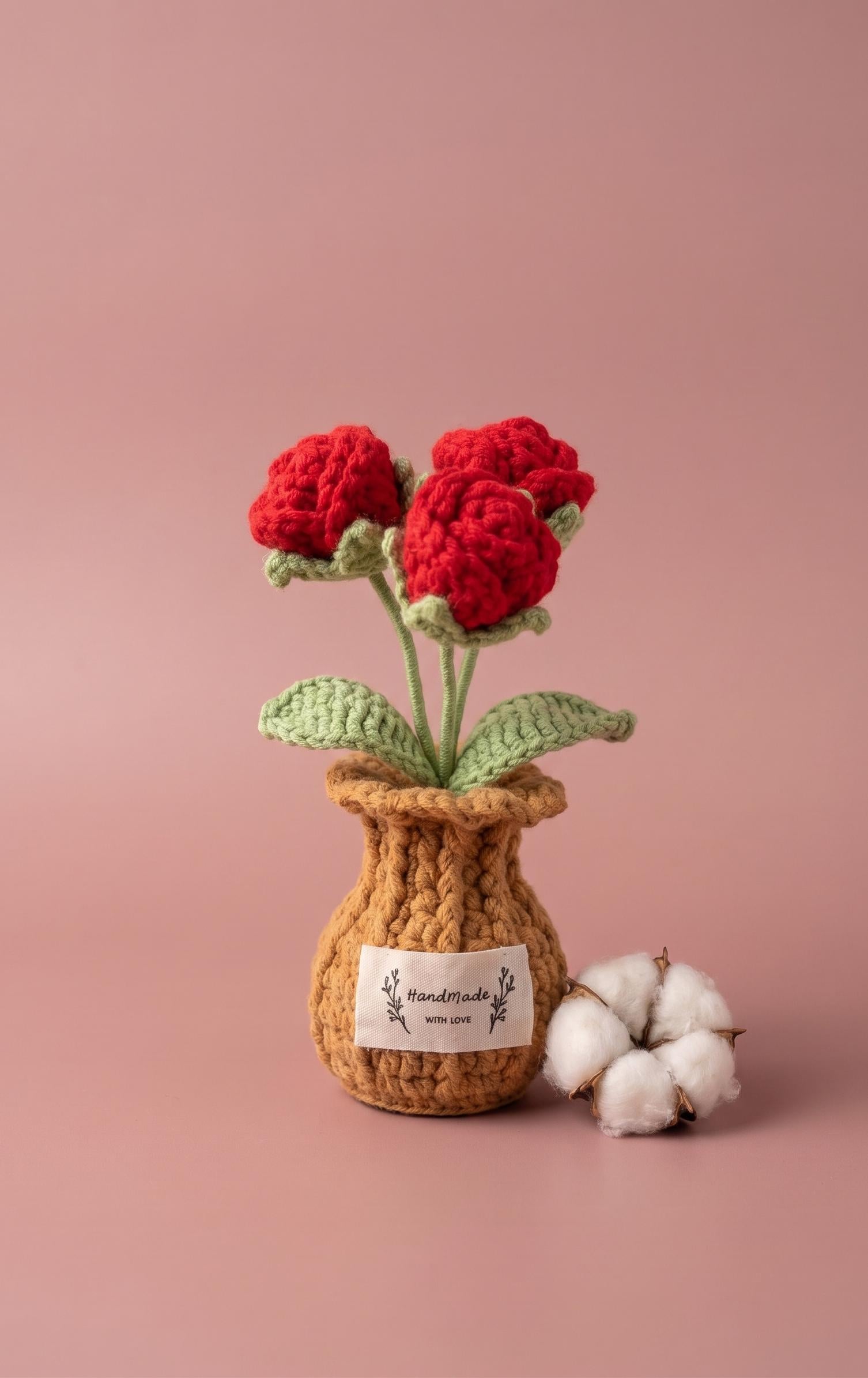 Crochet Rose Pot (Medium)