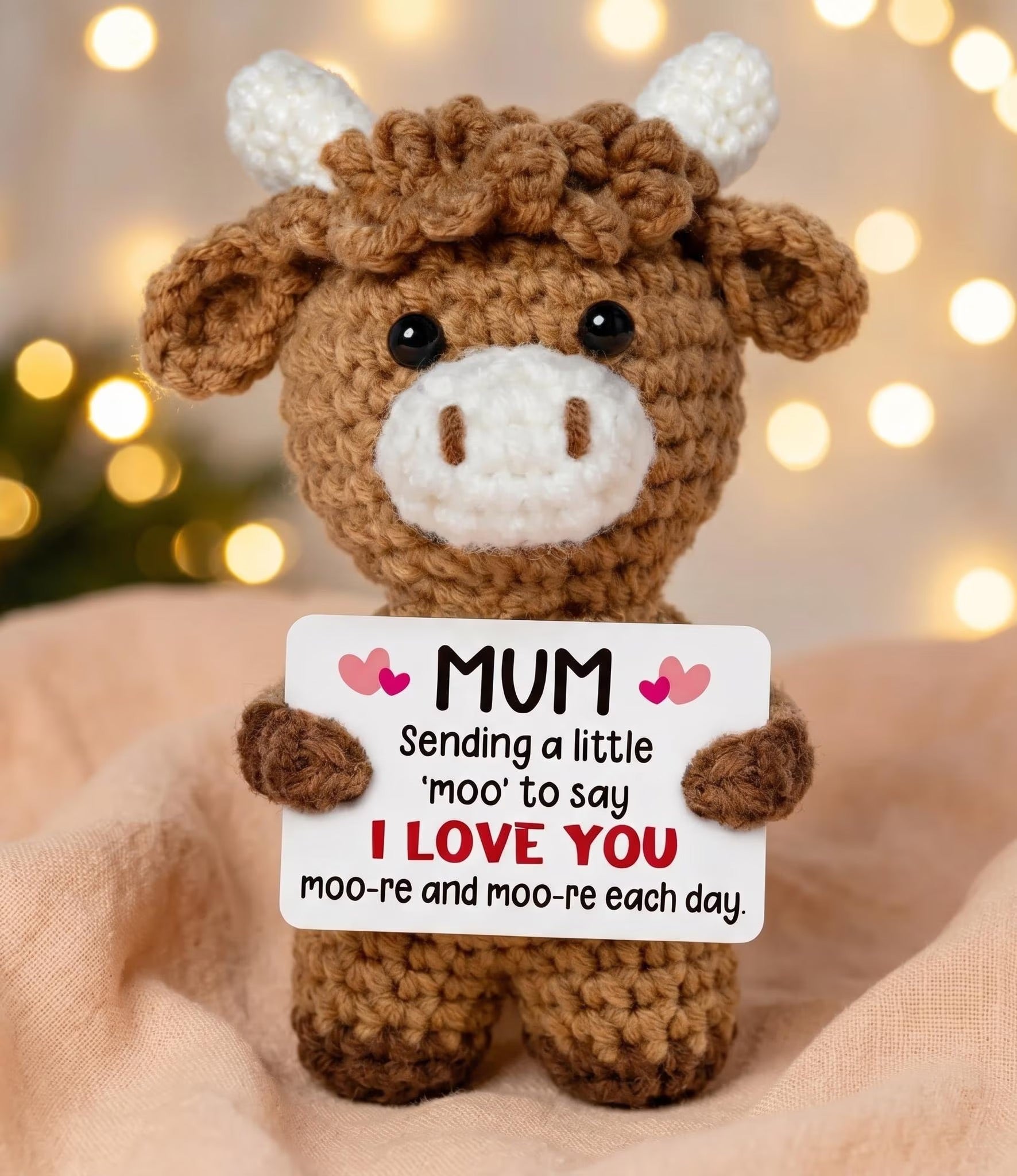 Handmade positive plushie animals collection on plain background