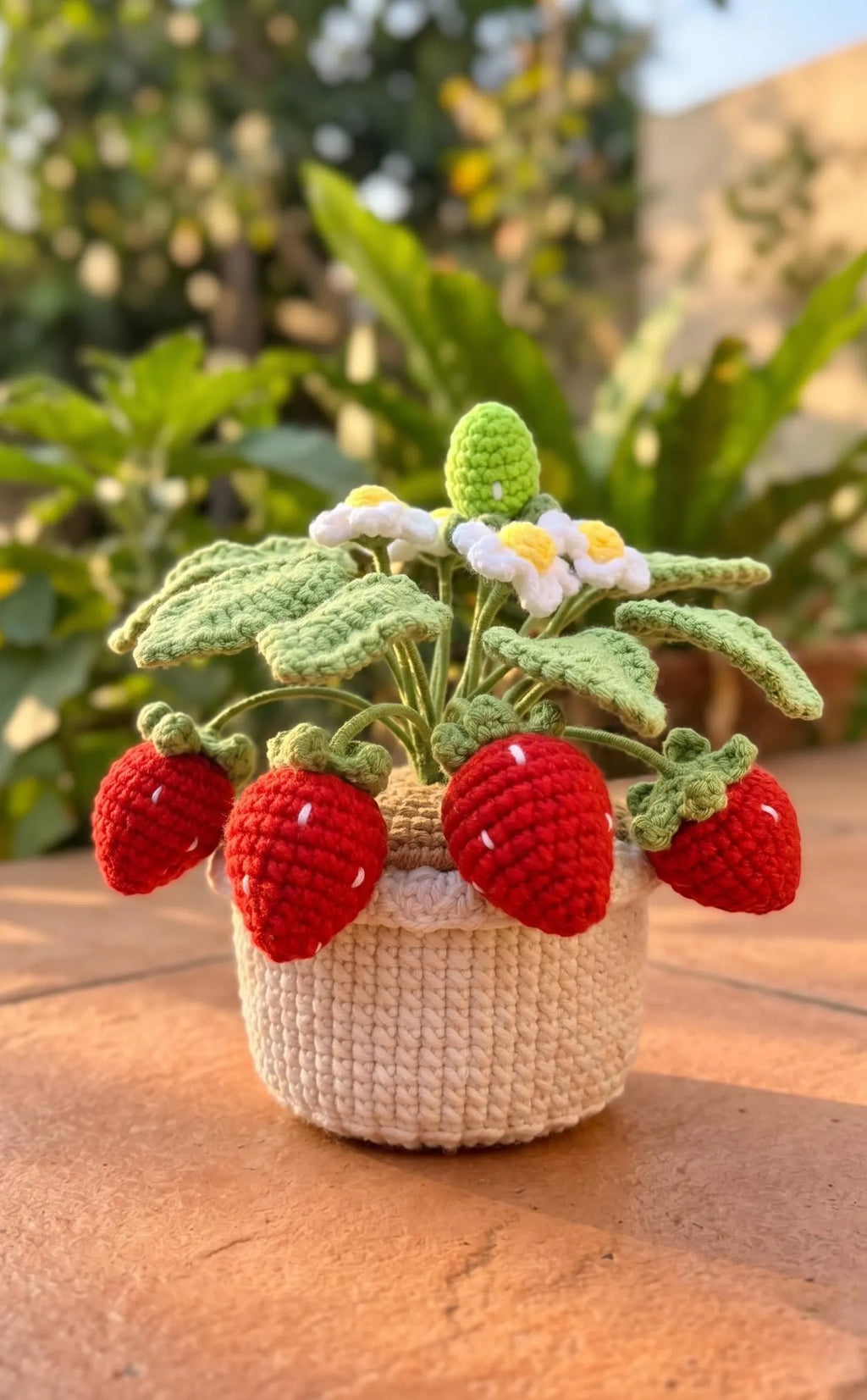Crochet Strawberry Plant Pot (Large)