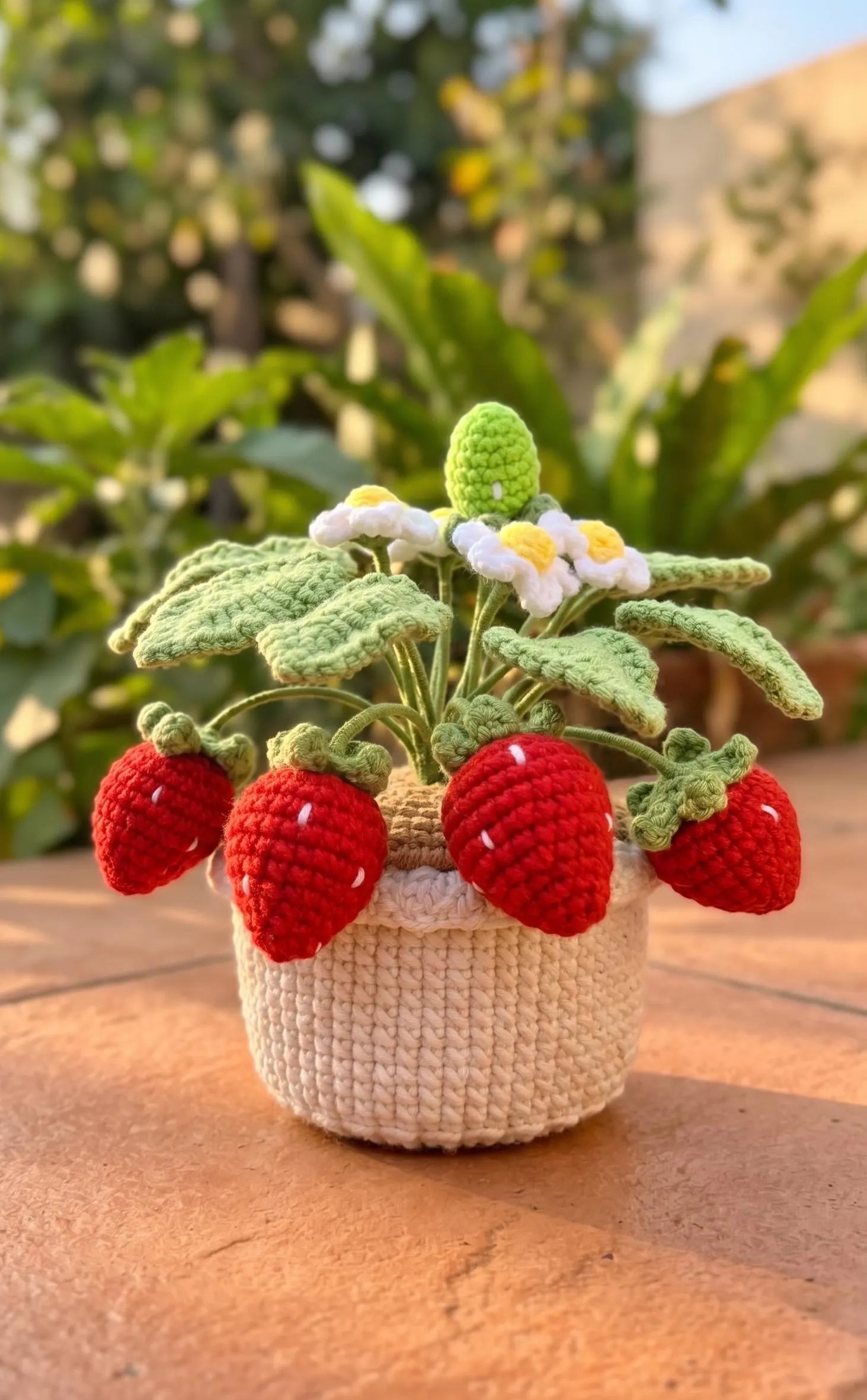 Crochet Strawberry Plant Pot (Large)
