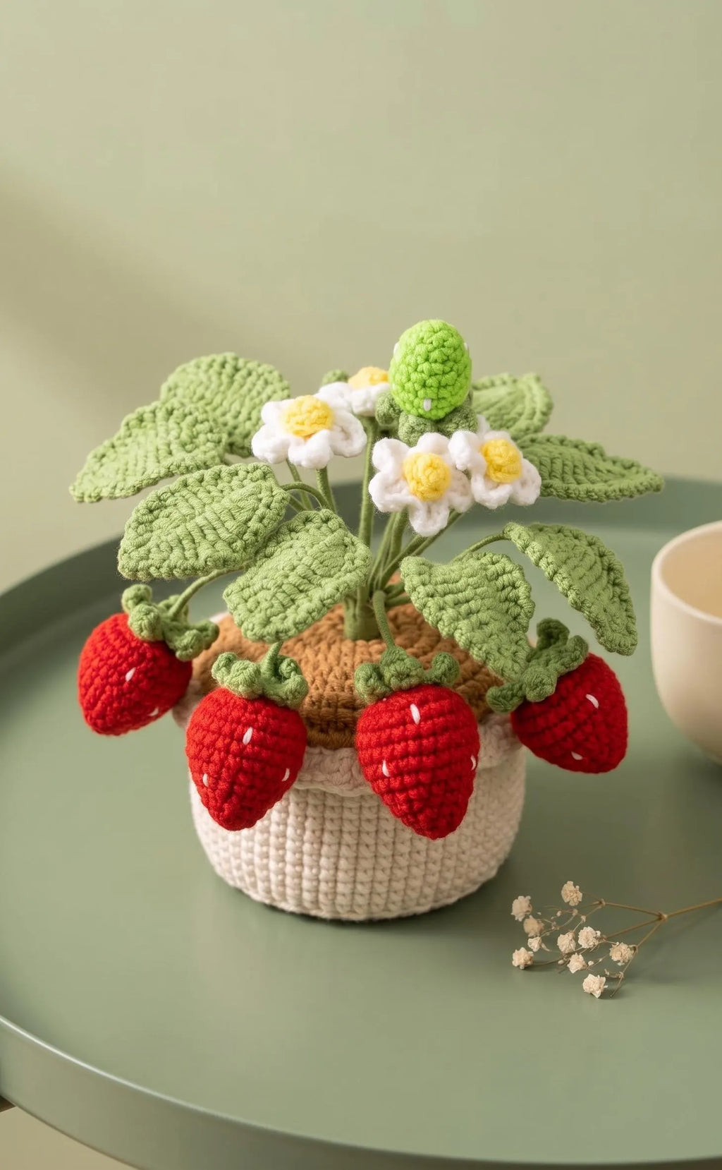 Crochet Strawberry Plant Pot (Large)