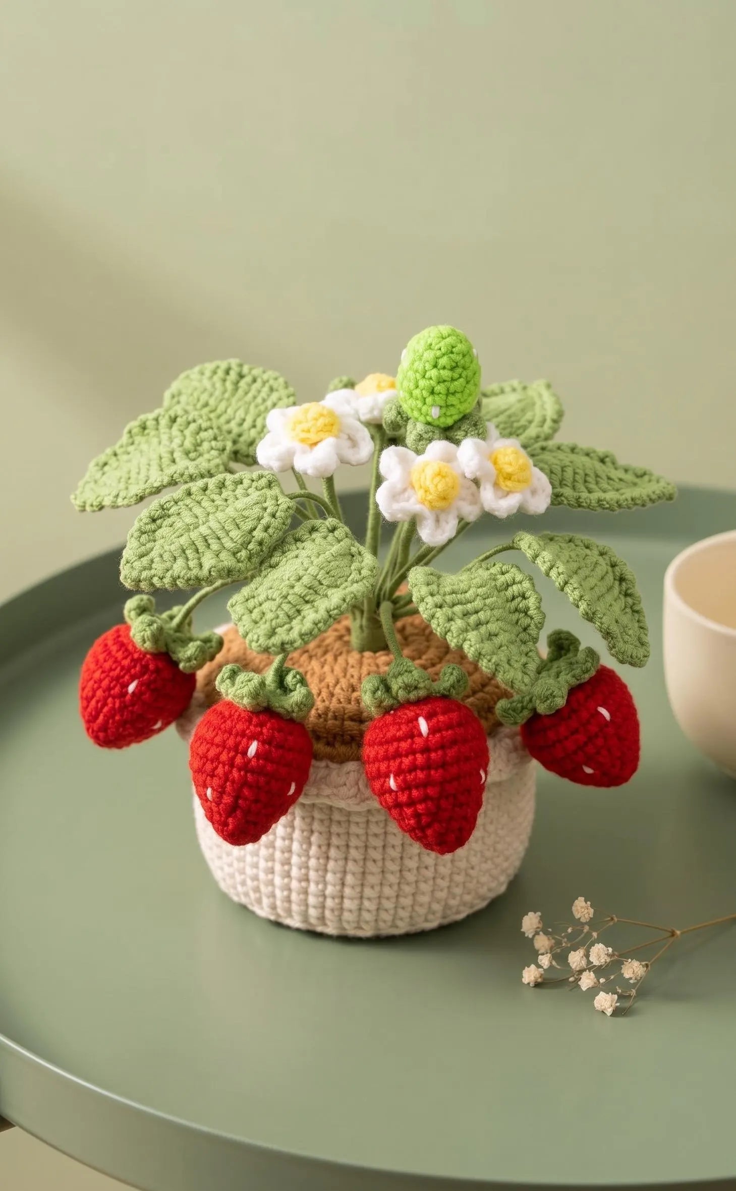 Crochet Strawberry Plant Pot (Large)