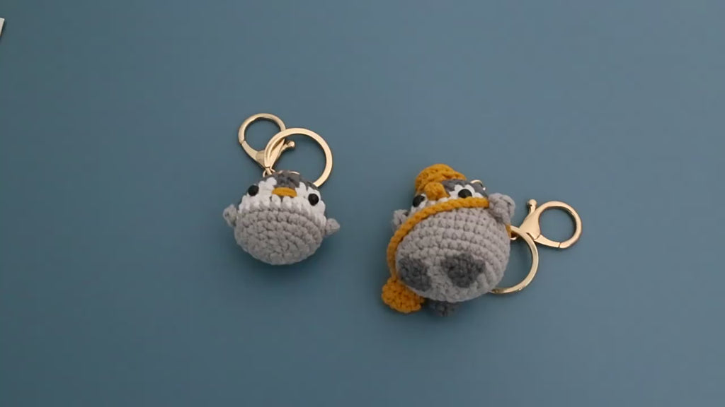 Crochet Large Penguin Keyring