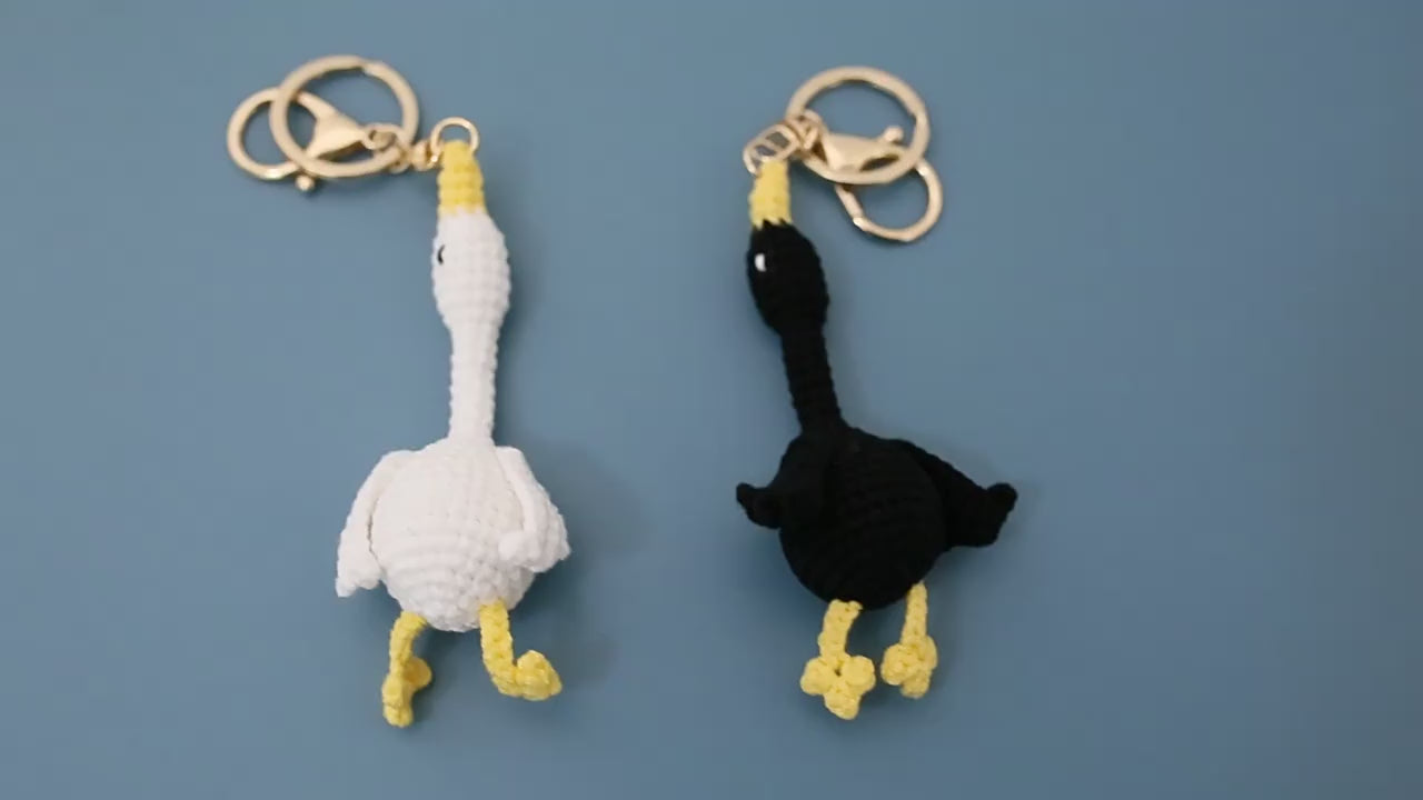 Crochet Goose Keyring