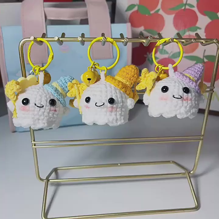 Crochet Moody Ghost Keyring