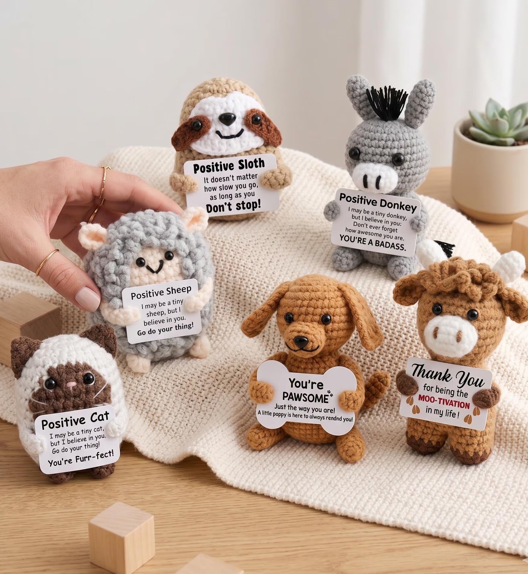Handmade crochet animal plushies in soft yarn