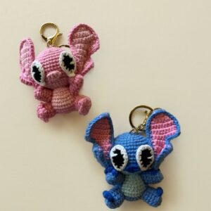 stitch & angel keychains